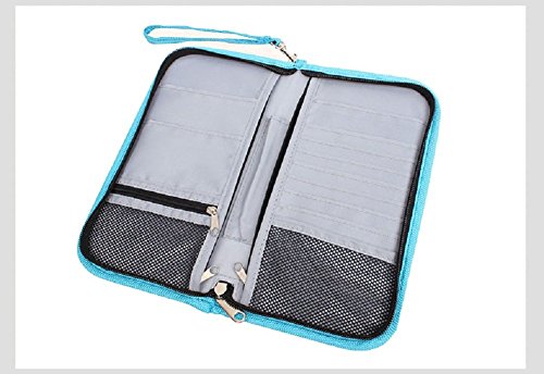 URAQT Reiseorganizer Reisedokumententasche Reisebrieftasche mit Reißverschluss, Reisepass Tasche, RFID-Blockierung für Reisedokumente, Kreditkarten Visitenkarten - 3