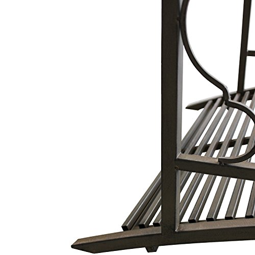 Gartenbrücke Teichbrücke Metallbrücke Gartenteichbrücke, B180xT80xH91cm, Metall, Antik-Optik, Brücke mit Geländer - 7