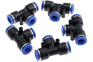 CNCTEC IQS - Conector neumático en T (8 mm, 5 unidades)