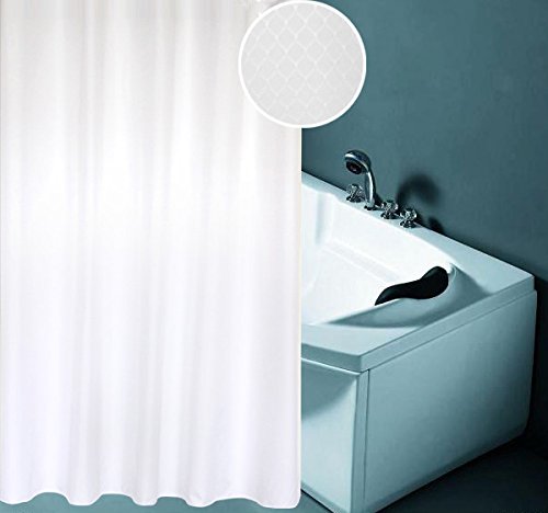 Sanea Duschvorhang Anti-Schimmel Wasserabweisend Lichtdurchlässig 180 x 200 cm inkl. 12 Befestigungsringe, schimmelresistente und wasserabweisende Oberflächenstruktur