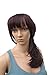 (NEW) WIG PERRUQUE LONG NATURAL PURPLISH DARK BROWN WITH A HINT OF RED HAIR, IN GREAT REALISTIC CUT. (Style ESME)