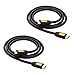 Produktbild UGREEN 2 Stücke HDMI Kabel 2m mit vergoldnetem Stecker (ARC,hd,4K,1080p,3D) für PlayStation 3, PS4/3, HDTV, Plasma TV, LCD TV, Laptop, HD-DVD, Xbox 360, Blu-ray Player