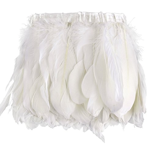 SurePromise, ribete de flecos con plumas decorativos para costura de disfraces, gorros, o accesorios, 2 metros