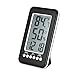 Produktbild KKmoon Digital Thermo-Hygrometer Wecker, Drahtlos Innen Thermometer Uhr mit Halter Messinstrument für Celsius / Fahrenheit Temperatur Feuchtigkeit 12H / 24H Zeit mit Alarmfunktion 94 x 54mm LCD Anzeig