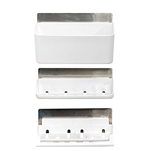 CathayBest Badregal,Kunststoff Badezimmer Duschablage Duschregal,Wandregal,Hängeregal,Küchenregal,Befestigen Ohne Bohren (weiß) - 3
