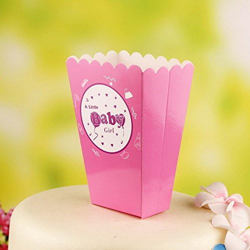 Popcorn Sweet Box A Little Girl Pink Baby Shower Pack of 10