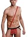 Produktbild Herren Gitter String Mankini Männer Mini Slip Borat Unterwäsche Rot SchwarzBade Anzug kostüm
