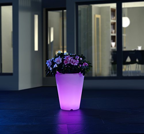 greemotion LED-Pflanztopf, Durchmesser 30,2 cm Höhe 37,5 cm, 30.2×30.2×37.5 cm, weiß, 124924 - 2