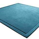 LEHOUR Les Enfants Plein de Velours épaississement de Couverture des Tapis Tapis Enfants antidérapante Tatami pour agrandir Jouer Tapis Salon, la Chambre du bébé, Salon (Bleu, 200 * 200CM)