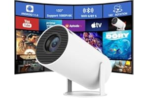 UCMDA Proyector Portatil (2025) con WiFi 6 y BT 5.2, Mini Proyector 4K con Resoluciones Nativas 1080P, Projector con HD-MI, USB, PS5, Phone,【Auto Keystone】