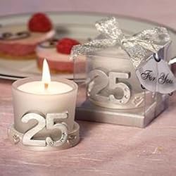 Lote de 10 Velas 25º Aniversario - Detalles y recuerdos aniversario bodas de plata