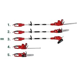 Dispositif Combiné de Jardin Matrix 5 en 1, Perche Élagueuse, Taille-haie télescopique, Tondeuse à Gazon, Taille-Haie, Scie mécanique, Électrique