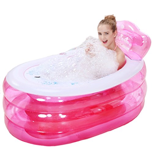 Preisvergleich Produktbild DFG012 Aufblasbare Adult Bathtub Tragbare Home Spa, Baby Früherziehung Swimming Pool, komfortables Bad, Qualität Tub mit elektronischer Pumpe ( Farbe : Rosa , Size : L )