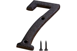Zayookey Numero Civico Esterno Numeri di Porta in Ghisa Numero Indirizzo Metal House Numbers Porte, Pareti, Indirizzi di Casa (Numero 7)
