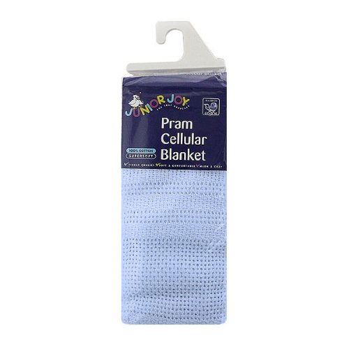 Junior Joy Pram Cotton Cellular Blanket (Blue)