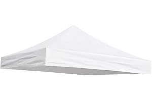 HomeDecTime Toile de Toit de Rechange pour Pavillon Tonnelle Tente - Blanc, 3x3m