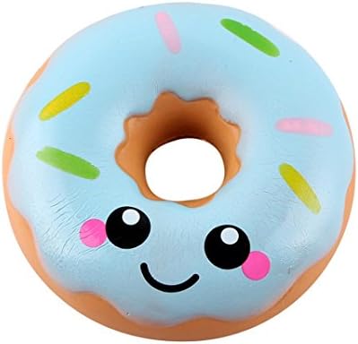 Fidget Toys,Hevoiok Doughnut Cream Squishy Slow Rising Toy Cellphone Straps (Blue, L)