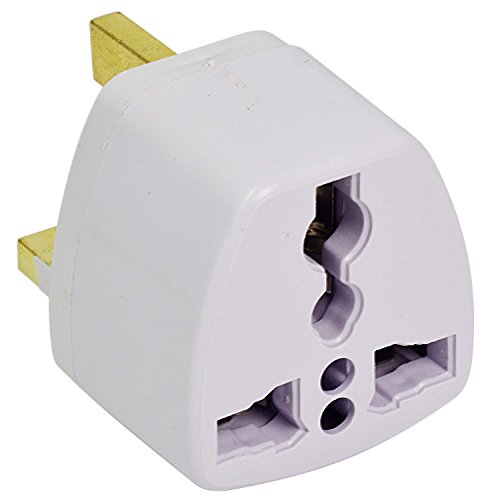 6X Reisestecker Adapter für GB UK England 3 Pin Stecker (AC 250V 13A, Farbe: Weiß) mit Material ABS für universal Anschluss - 9
