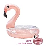 【MATERIAL PREMIUM】 - El flotador hinchable para piscinas de flamenco Kyerivs está hecho de PVC de buena calidad, que es suave y duradero. Larga vida útil.