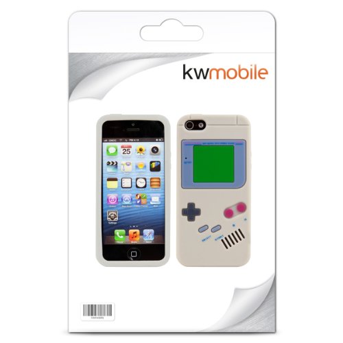 kwmobile Funda para Apple iPhone SE   5   5S - Carcasa Protectora de  Silicona  y dise  o Game Boy - Cover  Trasero  de m  vil