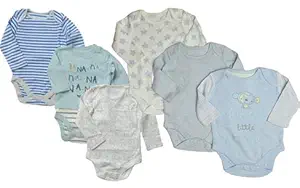 JSR New Born Baby Boys and Girls Full Sleeves Bodysuit Rompers Onesies top Combo Set of 6 Cotton Regular fit Soft and Stylish in Multiple Designs Pattern Assorted Mix (Multi-color2, 1-3 Months)