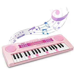 Diamond World 37 Keys Electronic Piano Toy Eco Friendly Music Educational Instrument Beginners Keyboard with Learning USB Power Cable and Sound Recording Function, Microphone Best Gift for Kids