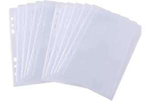 CYFUN DESIGN 10 fogli di raccoglitore tasche sacchetti formato A5 6 fori raccoglitore cartella per stampi e francobolli,impermeabili in PVC trasparente sacchetti protettivi per tagliare fustelle