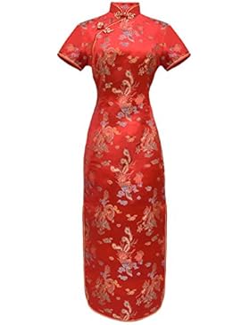 Chinesisches kleid qipao abendkleid lange ärmelkurz von Größe 38 bis 50