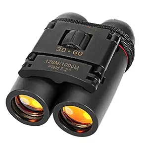 bosig Polarized HD Professional Lightweight Pocket Size Binocular Telescope Folding 30x60 Zoom Lens for Sports, Hunting, Camping for Bird Watching(Black)