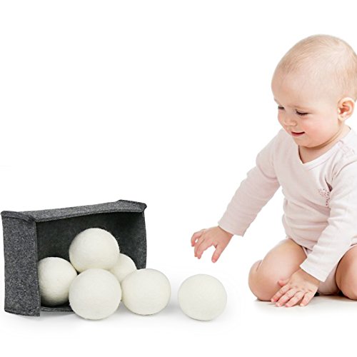 Preisvergleich Produktbild Becko Trocknerkugeln Trocknerbälle Tennisball trockner aus 100% neuseeländischer hochwertiger Wolle natürlich wiederverwendbar zeit- und kostensparend 6 Stück pro Packung.