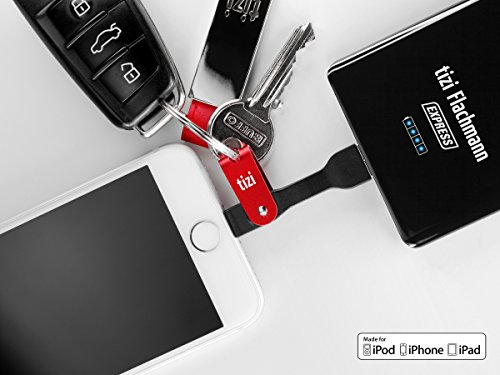 NEU equinux tizi Schlingel Express – Lightning USB Schlüsselanhänger-Kabel (Farbe: Monza Rot/Schwarz) mit Lightning Anschluss offiziell von Apple ‚Made for iPhone, iPad und iPod (MFI)‘ zertifiziert - 5
