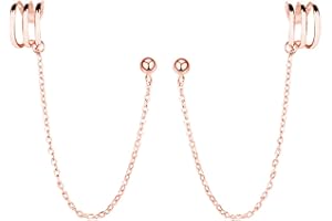 SLUYNZ 925 Orecchini Polsino in Argento Catena per Donne Ragazze Adolescenti Orecchini Leccapiedi Borchie