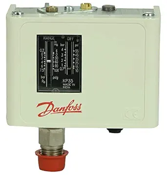 Low Current Electronic Manual Air Pressure Switch Sensor for Boilers, Automobiles, Air Conditioning Systems, Pumps, Steam Turbine by Danfoss Model: KP35 (Range: -1 to 0 Bar)