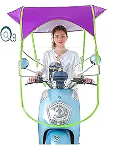 Q8 TWINKLE Universal Bike and Scooter Umbrella Canopy ,Fold Away Sun Shade and Rain Coat Waterproof Motorcycle Scooter Moped Cover Including its Fittings and Installation Manual