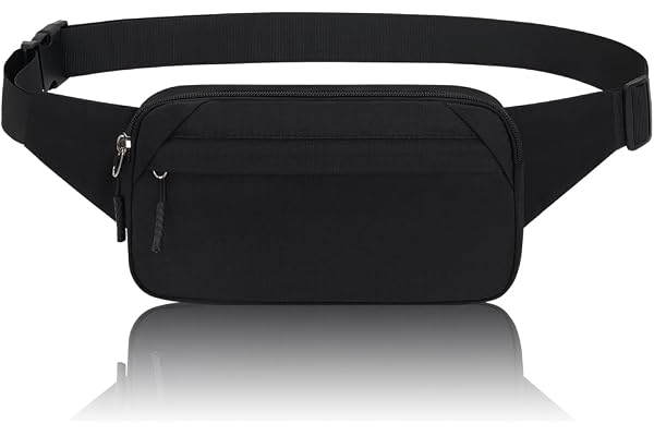 Magväska midjeväska män kvinnor liten bältesväska sport rumpa höftväska män kvinnor midja midjeväska för resor vandring hundträning utomhus, Svart, 23*4*12 CM