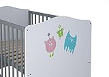 Polini Kids Kombi-Kinderbett Basic Monsters weiß-grau 140×70 cm,1184-2 - 4