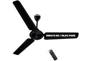 atomberg Ameza Remote Controlled 1200mm BLDC Ceiling Fan | BEE 5 Star | High Air Flow | Low Noise | Power Saving | Timeless Design with 2 Year Warranty | Gloss Black