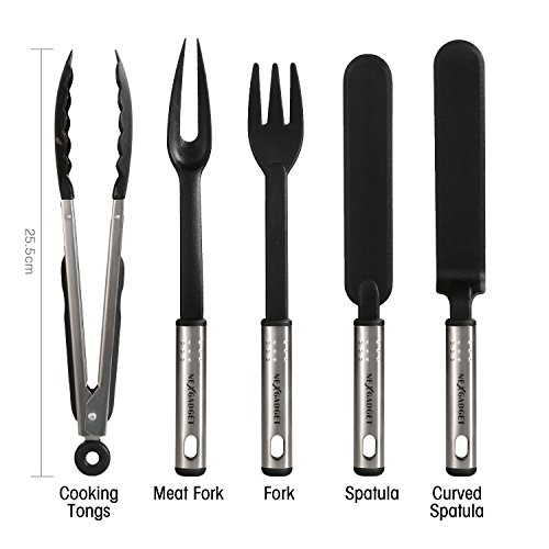 NexGadget Premium-38-Stücke Sets von Kochgeschirr mit Edelstahl und Nylon Kochen Tools einschließlich Löffel, Turners, Tongs, Schneebesen , Dosenöffner, Schäler, Schaber, Messbecher und Löffel - 2