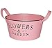 Produktbild 1 Stück _ XL Design - Blumentopf / Pflanzkübel / Pflanzschale - METALL - " Flowers & Garden - rosa pink " - Ø 28 cm - RUND - GROß - mit Henkel - Eimer / Dekotopf - Übertopf STAPELBAR - Blech - Blumenschale - Blumenkübel / Metalltopf - z.B: Kräutergarten - Kasten / Topf - Blumen - Balkon - Garten & Terrasse Kräuterinsel - Blumeninsel - zum Stapeln - wie Blumenampel - Blumenkasten - Kübel - Retro & Nostalgie - Pflanze - Dekoration - Tischdeko