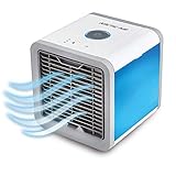 Chosimo Refroidisseur d'air Mobile Refroidisseur de climatiseur USB, Mini climatiseur Portable 3 en 1 USB, humidificateur, purificateur avec 7 Couleurs de Del pour Le Bureau à la Maison en Plein air