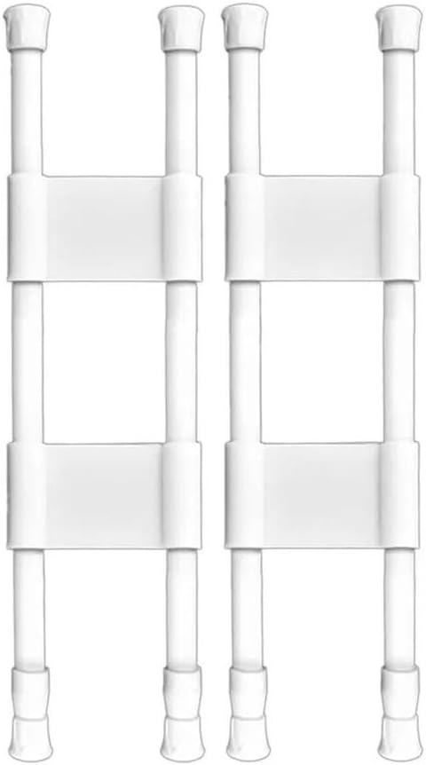 Yhenlovtt RV Refrigerator Bar Adjustable Tension Rods, Extendable 15.8-27.6 Inch PVC Metal, Secure Food and Drinks in Caravan or Camper(WHITE 40-70CM)