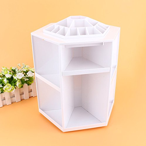★ Make Up / Kosmetik Organizer ★ 360 Grad drehbar ★ Kein Aufbau notwendig! ★ (Pink, Schwarz, Weiß) - 4