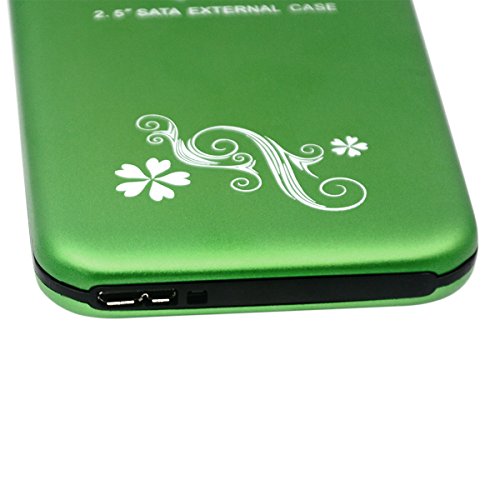 USB 3.0 2.5 Zoll SATA externe Festplatte HD Hart Laufwerk Gehäuse Schale Tasche Grün - 3