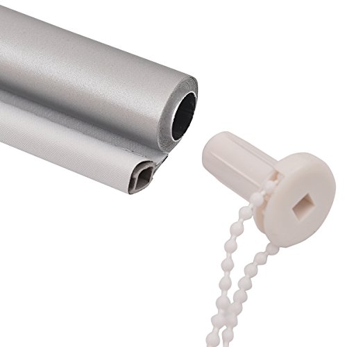 Costway Verdunkelungsrollo Fensterrollo Klemmrollo Thermorollo Seitenzugrollo Klemmfix-Rollo ohne Bohren 110x150cm Farbwahl lichtundurchlässig (Weiß) - 5