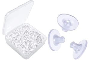 Loopunk Lot de 200 Fermoirs pour Boucles d'Oreilles en Silicone Transparent