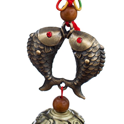 Messing Fisch Windspiel Glocke Hängen Charme Chinesischer Knoten Feng-Shui-Verzierung - 7