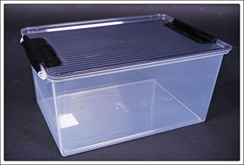 5x Systembox mit Deckel – 33 x 22 x 16 cm – 8 Liter Volumen je Box – mit Klappverschluss - 2