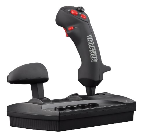 Preisvergleich Produktbild Speedlink Black Widow Flightstick für PC (Schubhebel mit Seitenrudersteuerung, Vibrationsfunktion, 8-Wege-Rundblickschalter, USB) schwarz