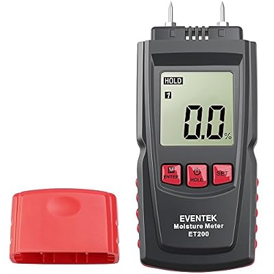 eventek Humidimètre avec 2 broches Capteur numérique bois Humidimètre Humidimètre pour les murs, bois, chape, béton et les autres matériaux de construction Hydratant Detector