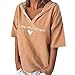 Produktbild Fuibo Damen T Shirt Oberteile Hoodie Frauen Bluse Lose mit Kapuze Langarmshirt Hemd Mode Lässige Kurzarm V-Ausschnitt Brief drucken Tops T-Shirt Bluse (S, Gelb)